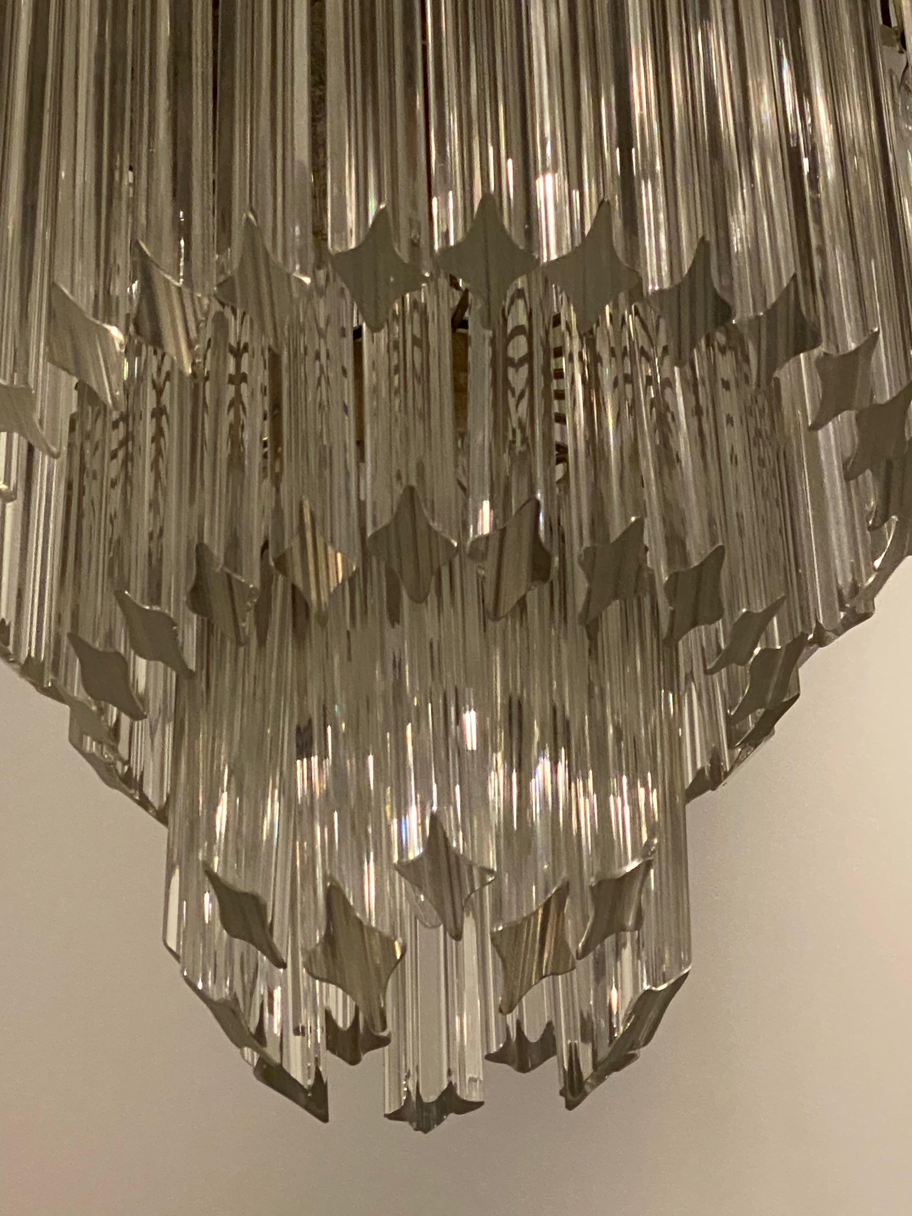 Late 20th Century Midcentury Tiered Italian Chandelier For Sale
