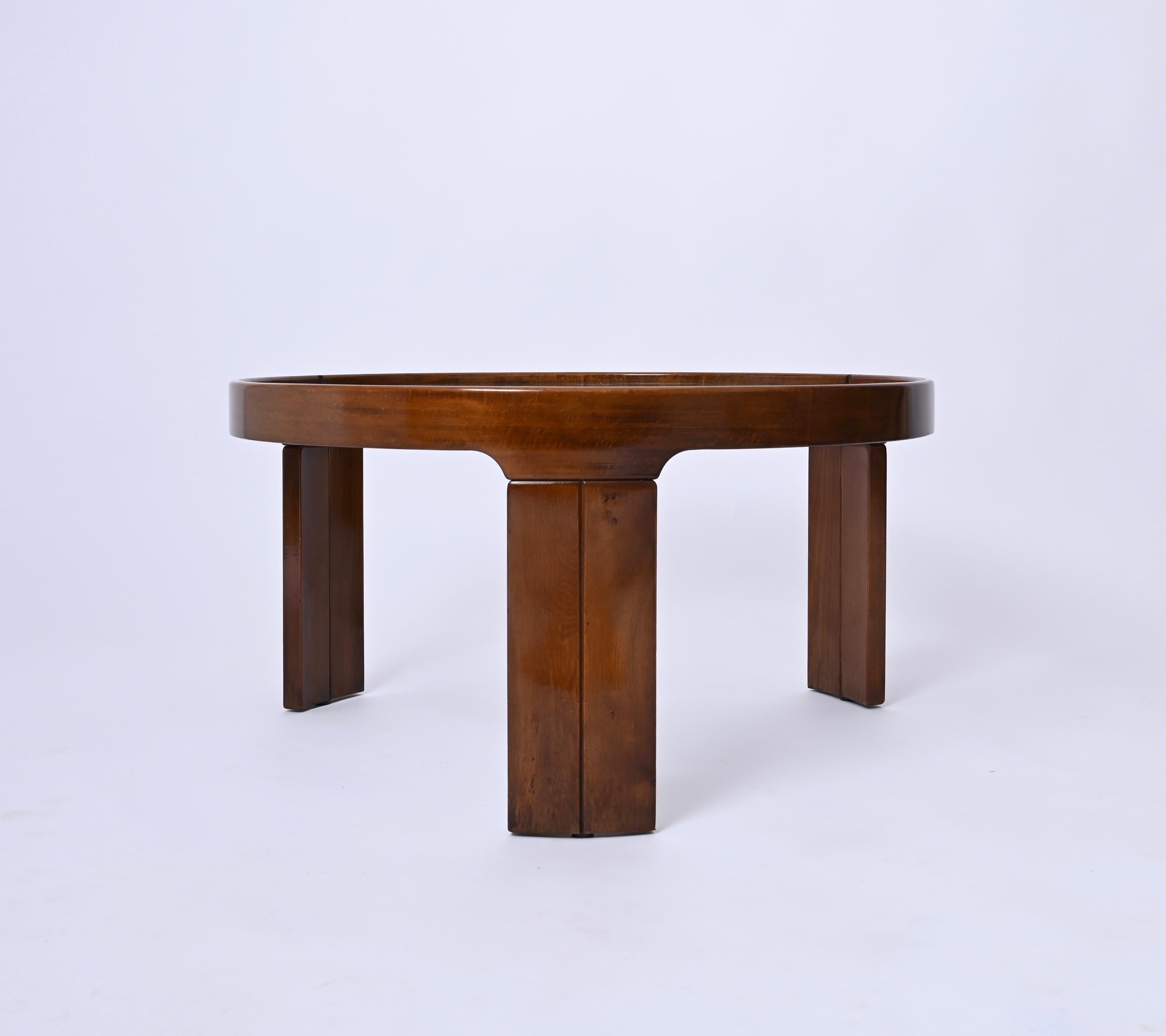 Mid-Century Italian Round Coffee or Side Table by Molteni, Italy 1960s 8