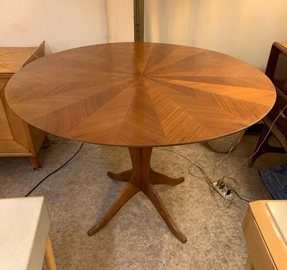 Midcentury Italian Round Dining or Center Table 1