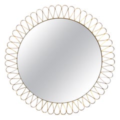 Mid-Century Italian Round Mirror, "Girasole" Model, 1950s