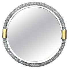 Mid Century Italian Round Murano Wall Mirror 1960s