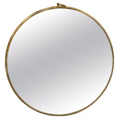 Mid Century Italian Round Wall Mirror, 1970s