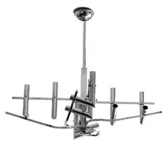 Midcentury Italian Sciolari Chrome Chandelier, circa 1970