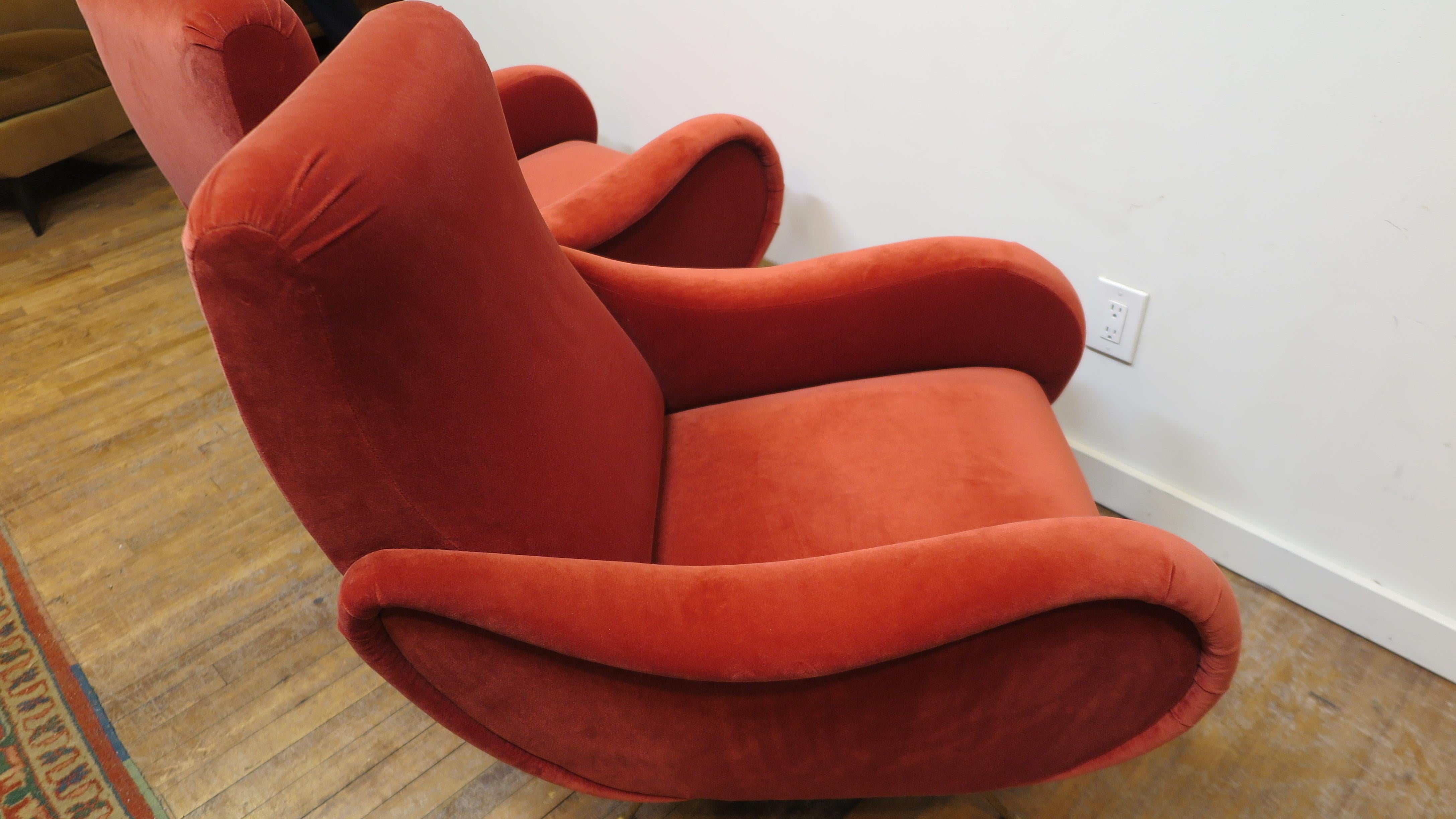 Midcentury Italian Sculpted Lounge Chairs For Sale 4