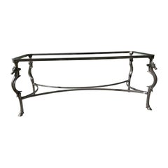 Mid Century, Italian Sculpted Steel Dining Table Attributed to Maison Mid Century, Italian Sculpted Steel Dining Table Attributed to Maison
