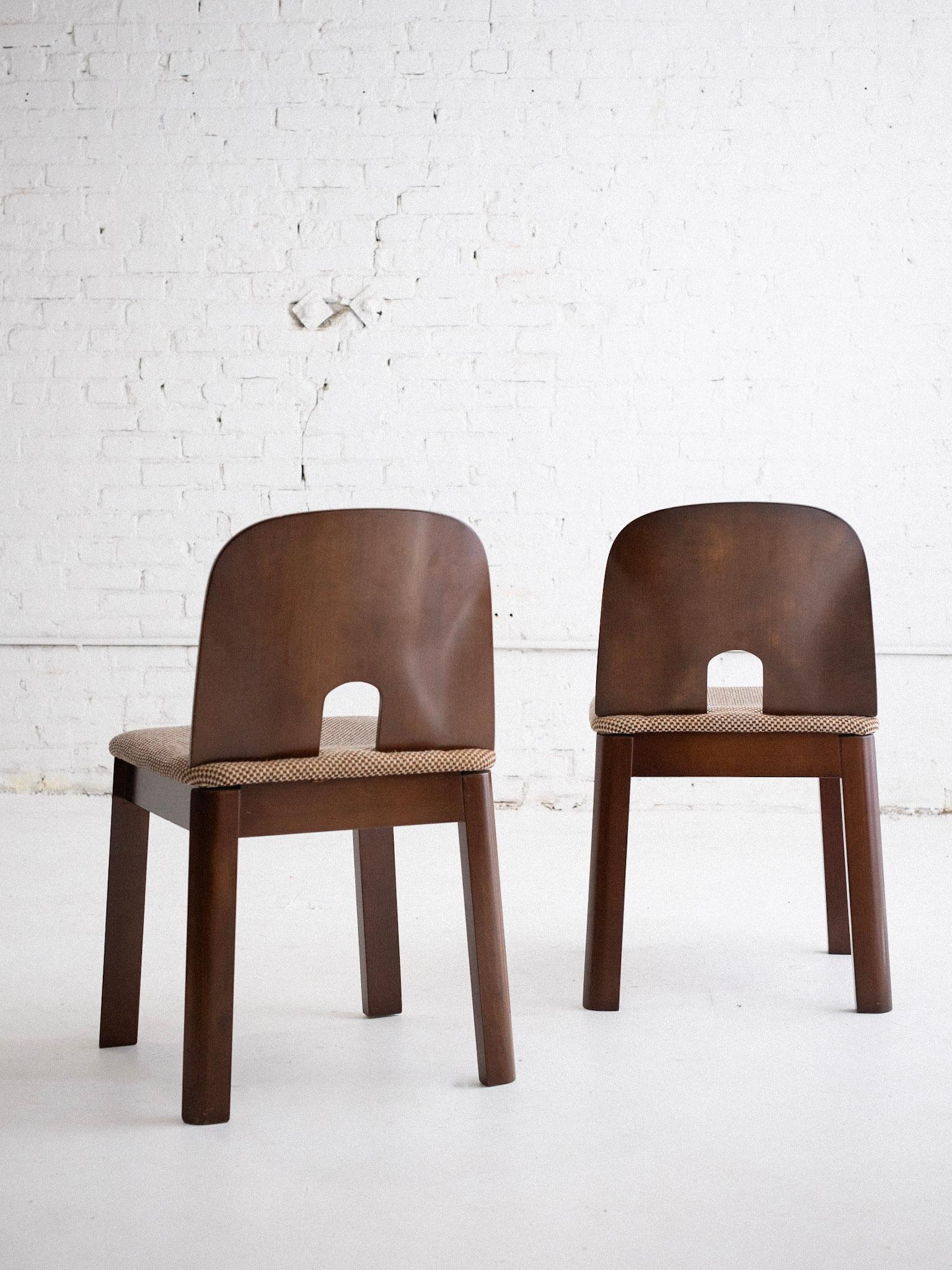 Mid-20th Century Mid Century Italian Sculpted Wood Dining Chairs - a set of 4
