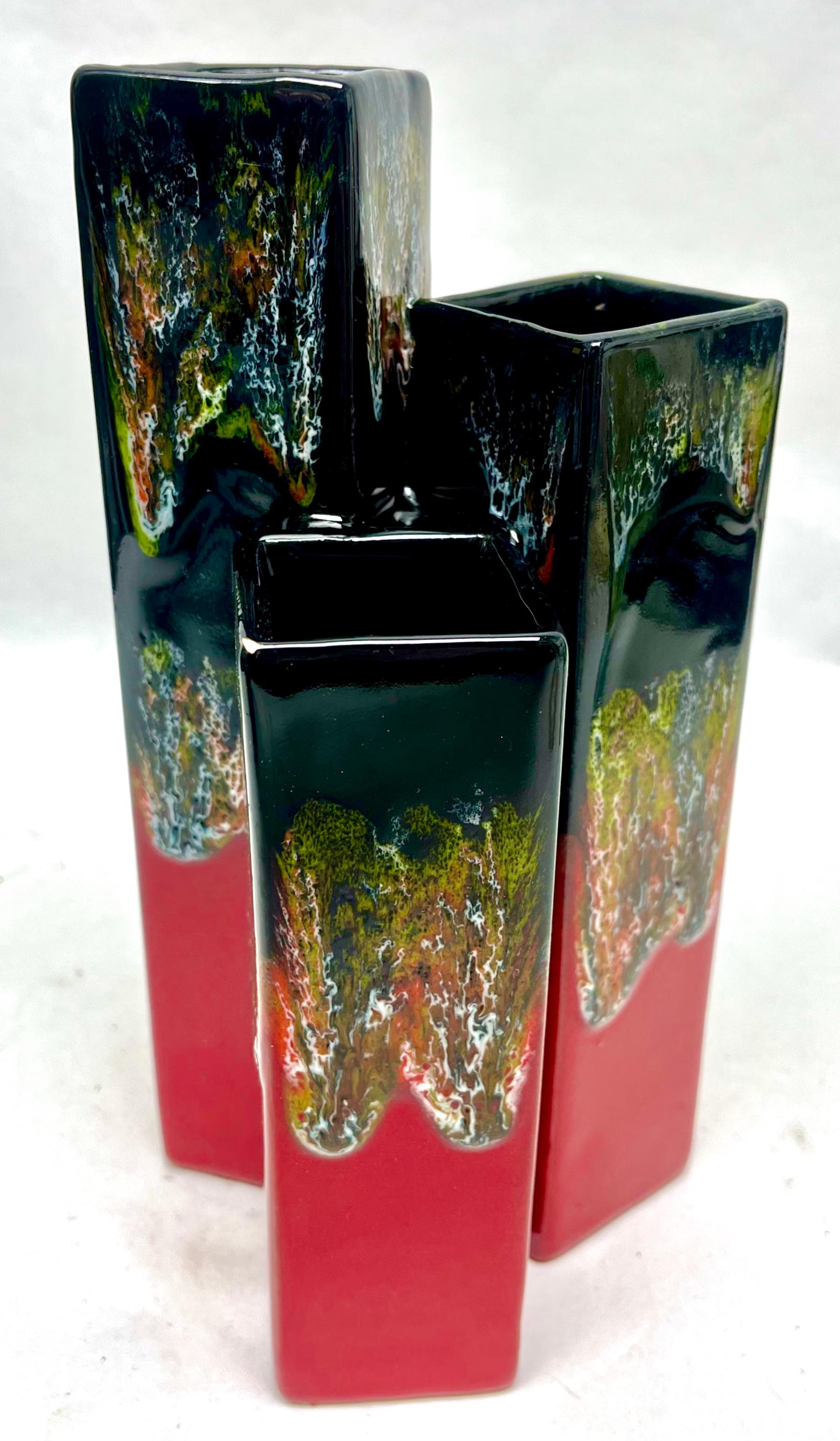 Mid-Century Italian Sculptural VASE Gitano San Marino fat lava 60s For Sale 1