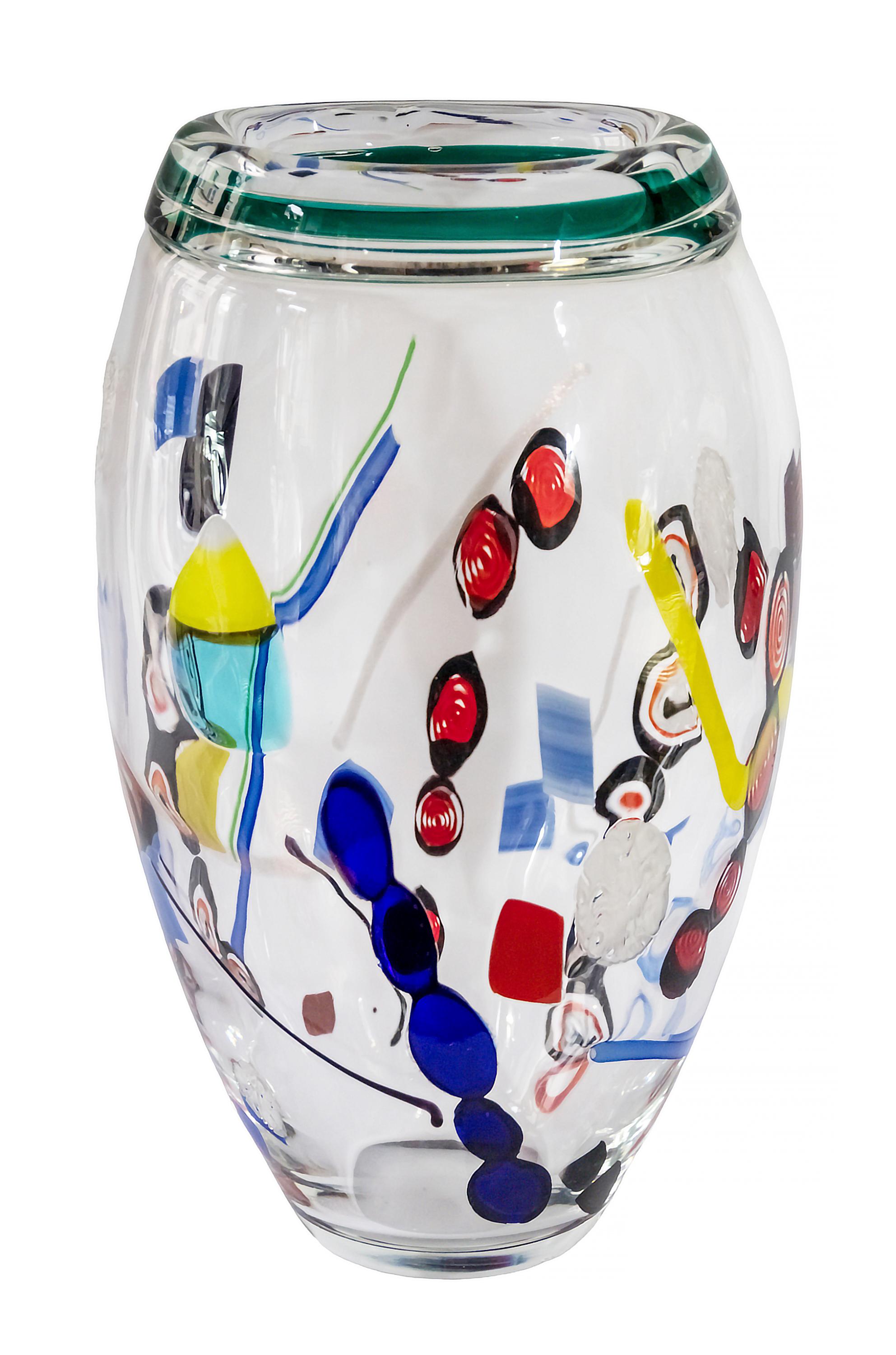 Mid-Century Modern Mid-Century Italian Seguso e Barovier Handmade Murano Glass Vase