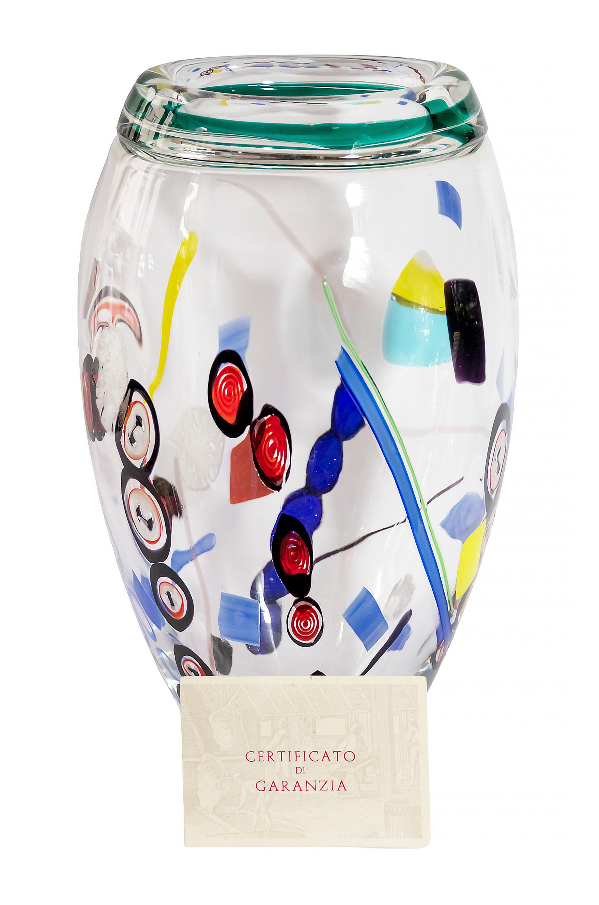 20th Century Mid-Century Italian Seguso e Barovier Handmade Murano Glass Vase