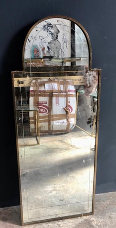 Miroir en laiton "Serliana":: Italie:: années 1950