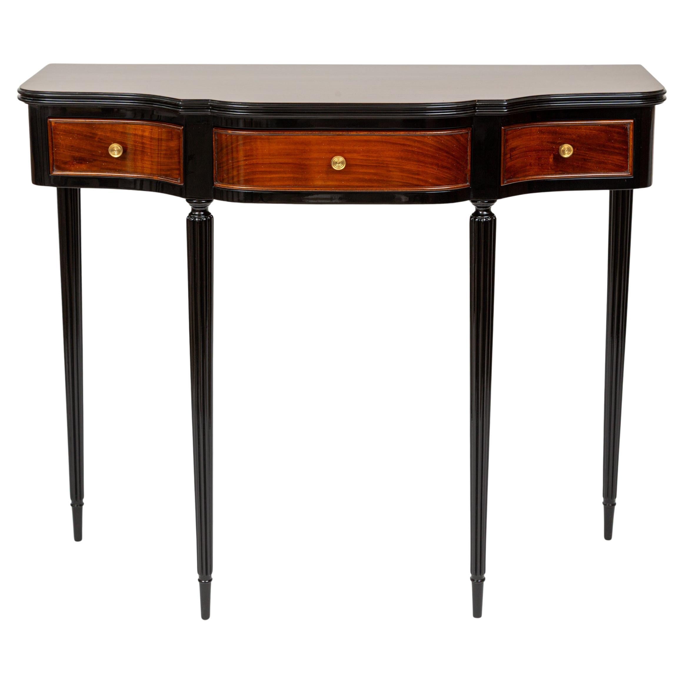 Mid Century Italian Serpentine Console Table, Attributed to Paola Buffa For Sale