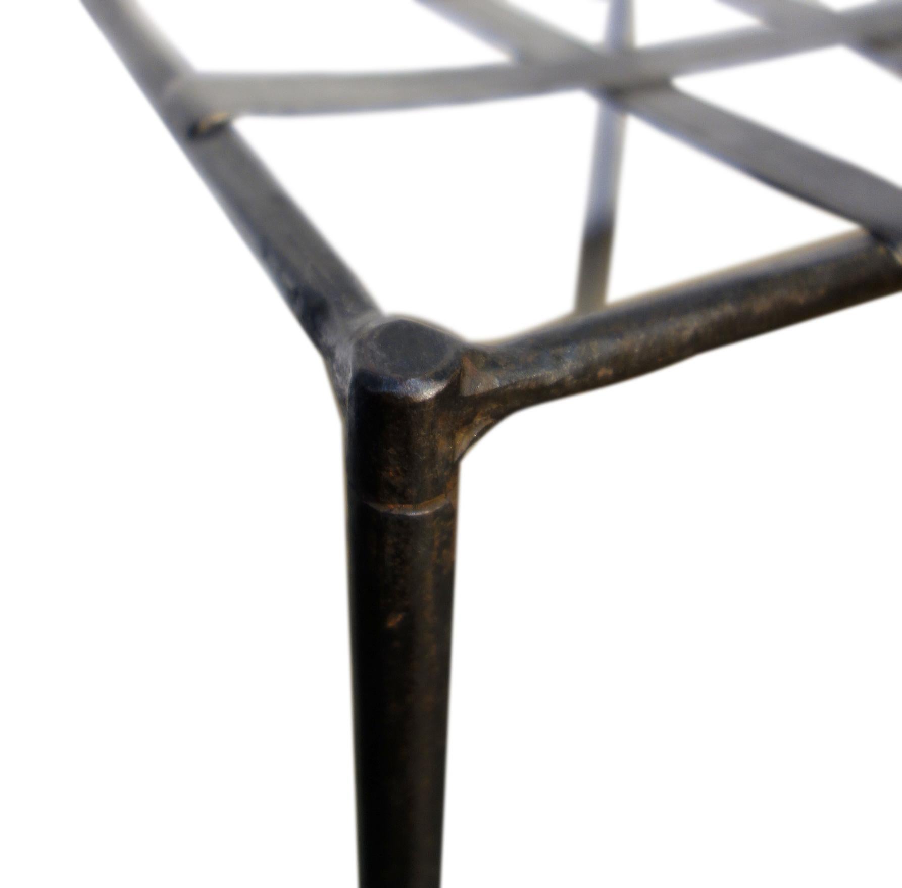 Mid-Century Italian Set of 6 Chairs & Reclining Settee, Hammered Wrought Iron 11