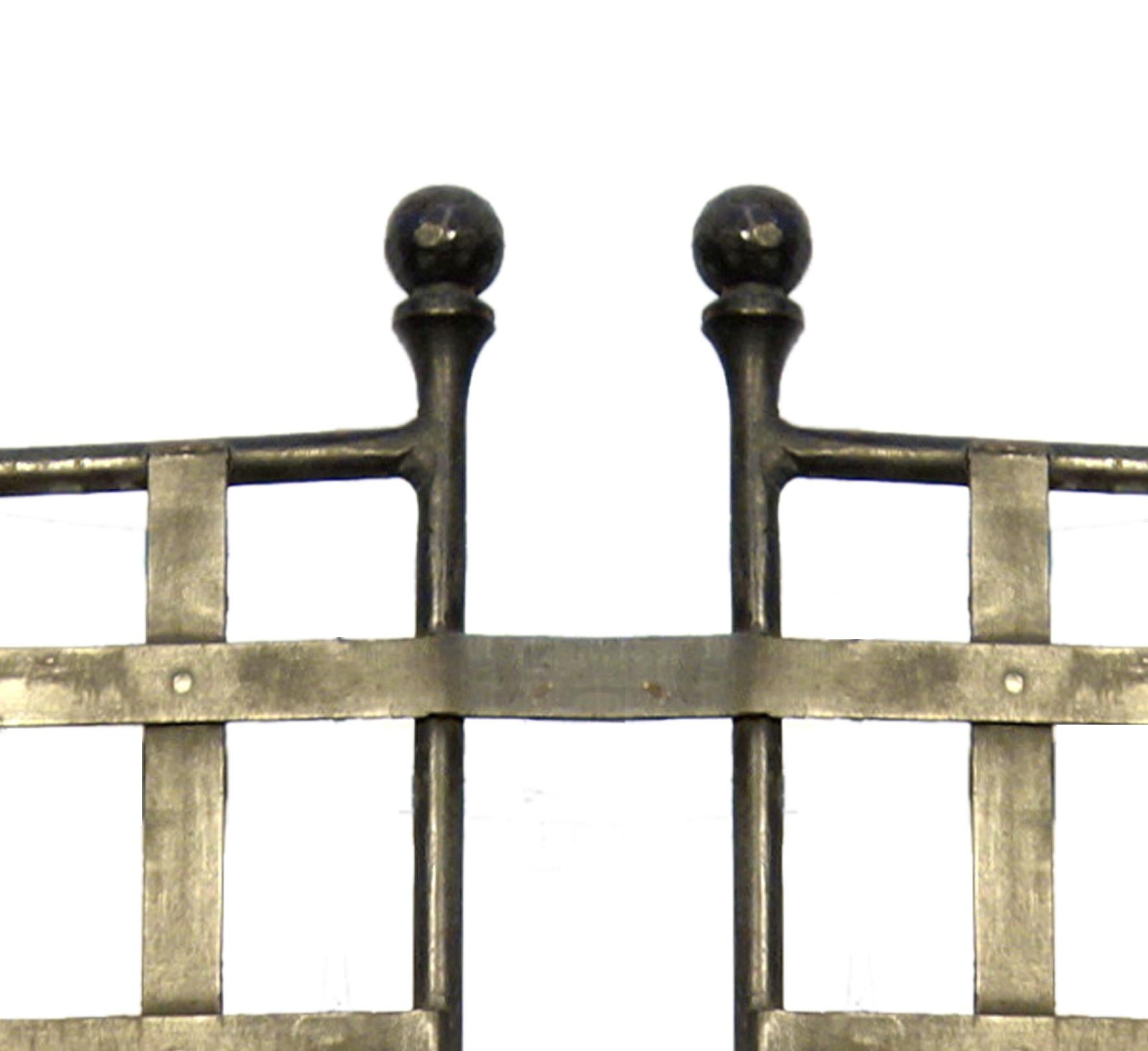 Mid-Century Italian Set of 6 Chairs & Reclining Settee, Hammered Wrought Iron 3