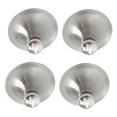 Mid-Century Italian Set of Four Metal Flush Mounts by Targetti Sankey, 1970s