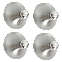 Used Mid-Century Italian Set of Four Metal Wall Sconces by Targetti Sankey, 1970s