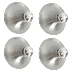 Mid-Century Italian Set of Four Metal Wall Sconces by Targetti Sankey, 1970s