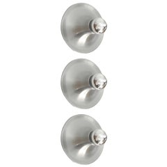 Mid-Century Italian Set of Three Metal Wall Sconces by Targetti Sankey, 1970s