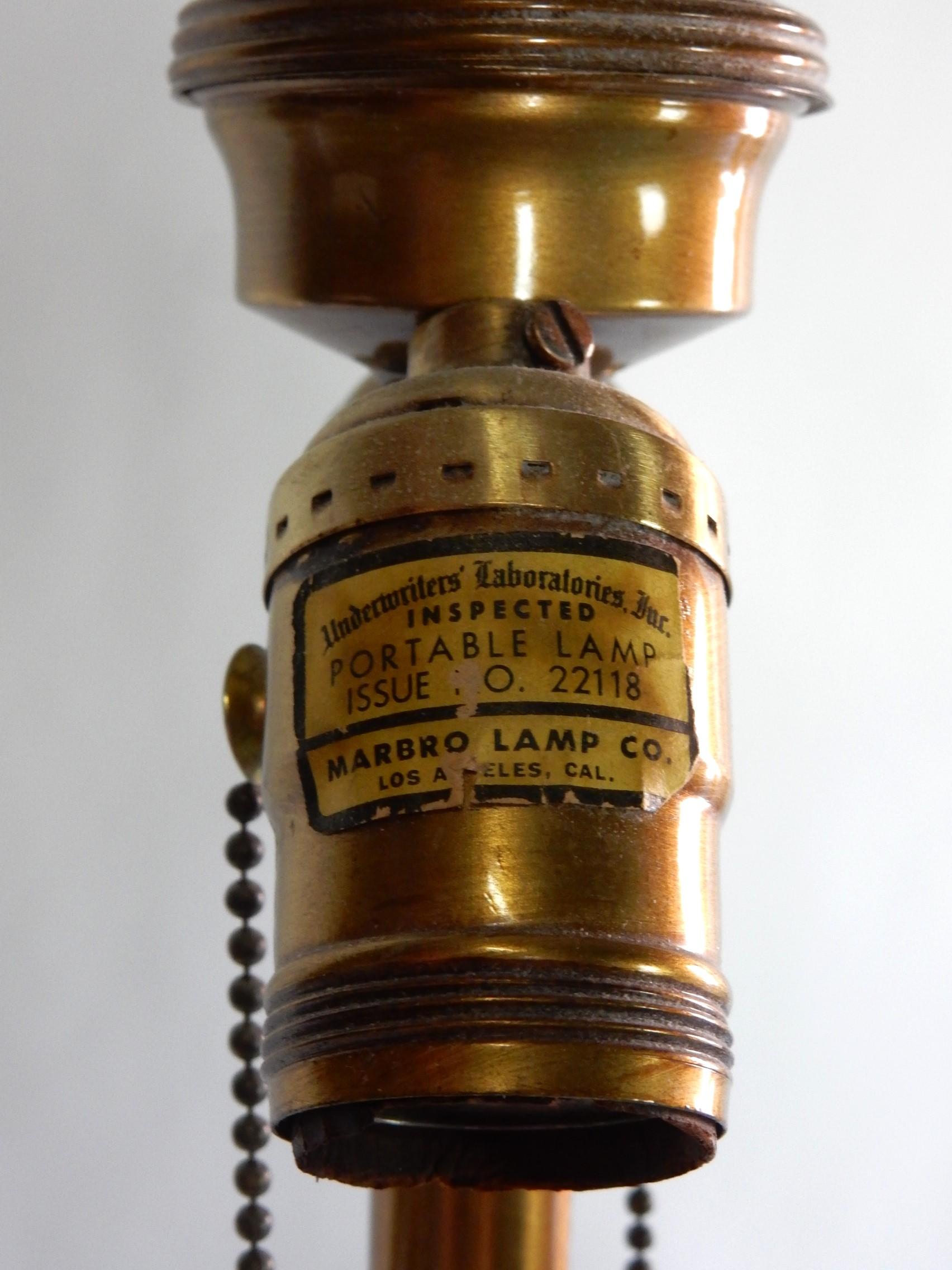 Italienische vergoldete Mid-Century-Tischlampen aus Weizengarn mit Blattgold von The Marbro Lamp CO. (Metall) im Angebot