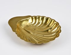 Mid-Century Italian Shell-Shaped Brass Bowl, by Renzo Cassetti 1960s