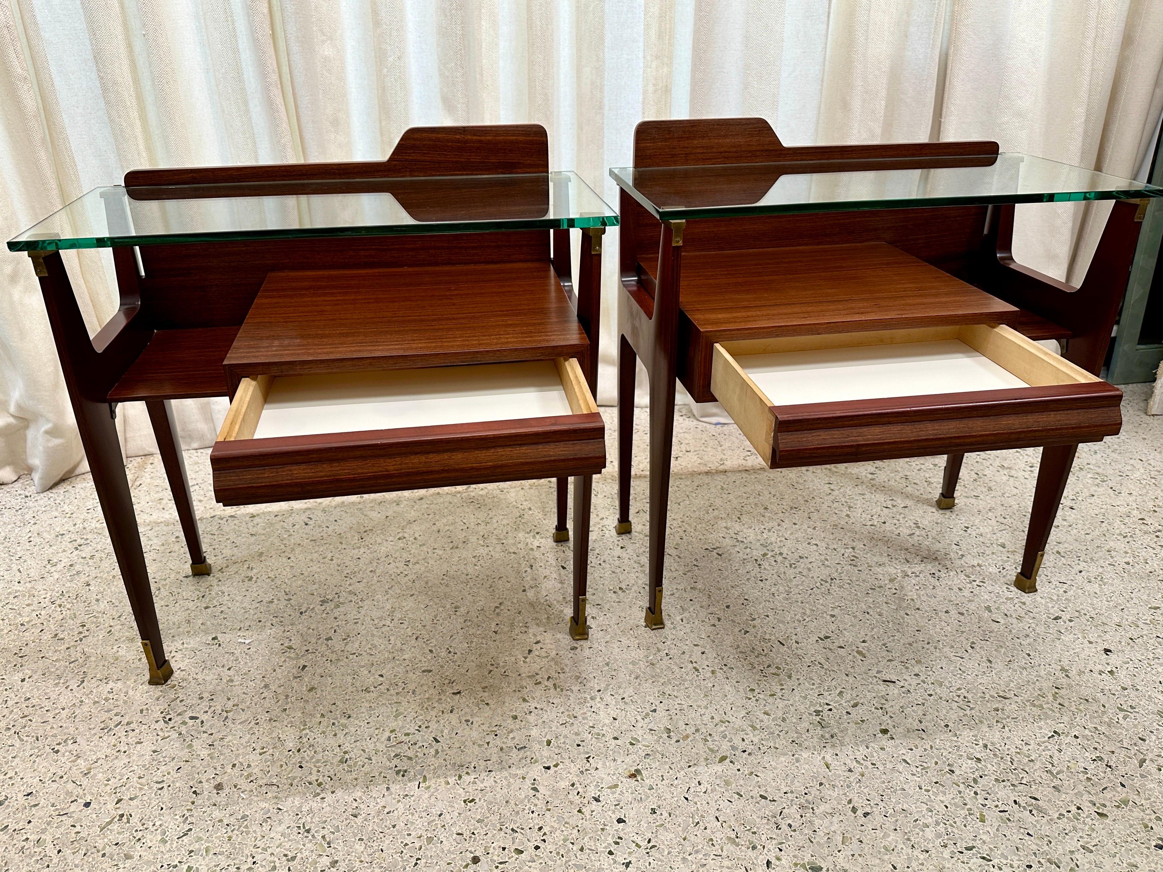 Mid-Century Modern Mid-Century Italian Side-Tables/ Night Stands, PAIR For Sale