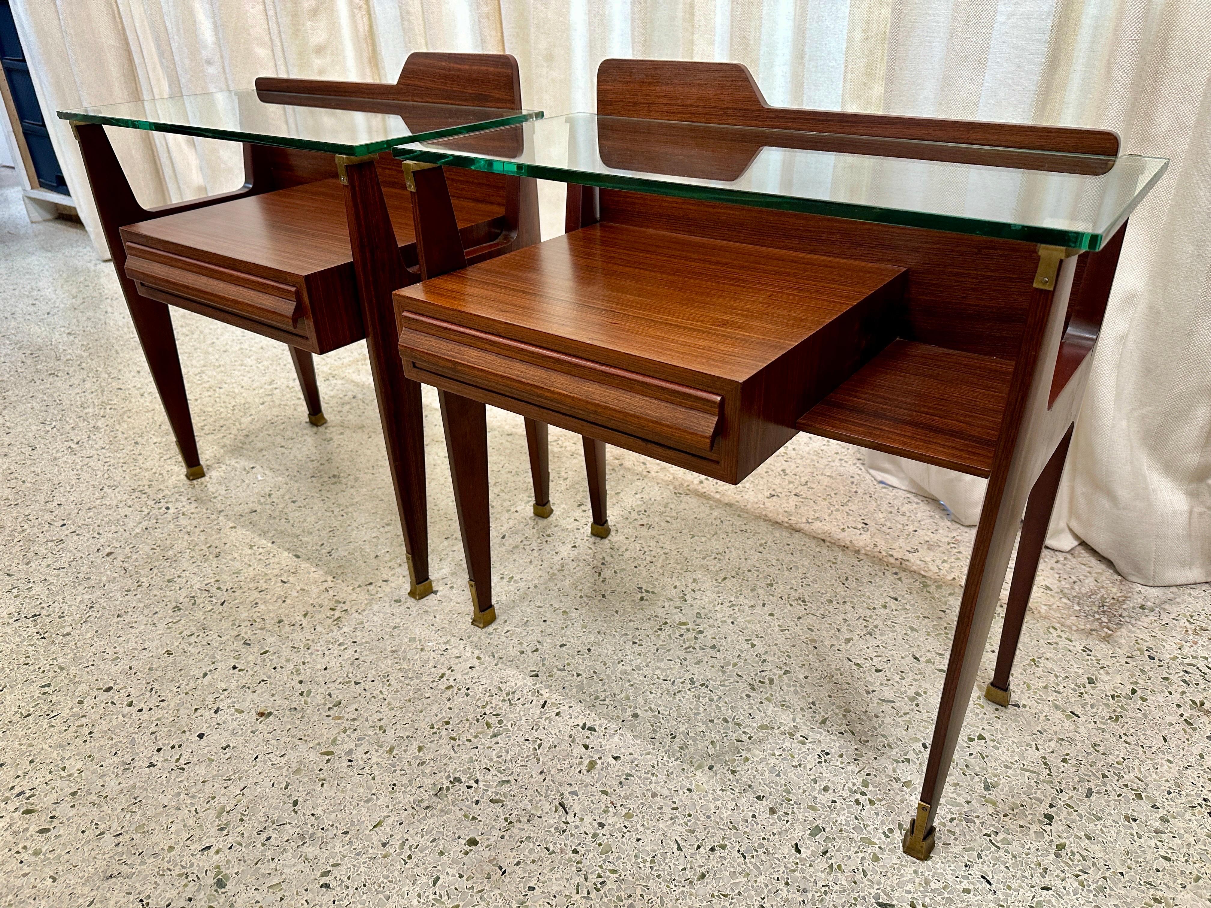 Mid-Century Italian Side-Tables/ Night Stands, PAIR In Good Condition For Sale In East Hampton, NY