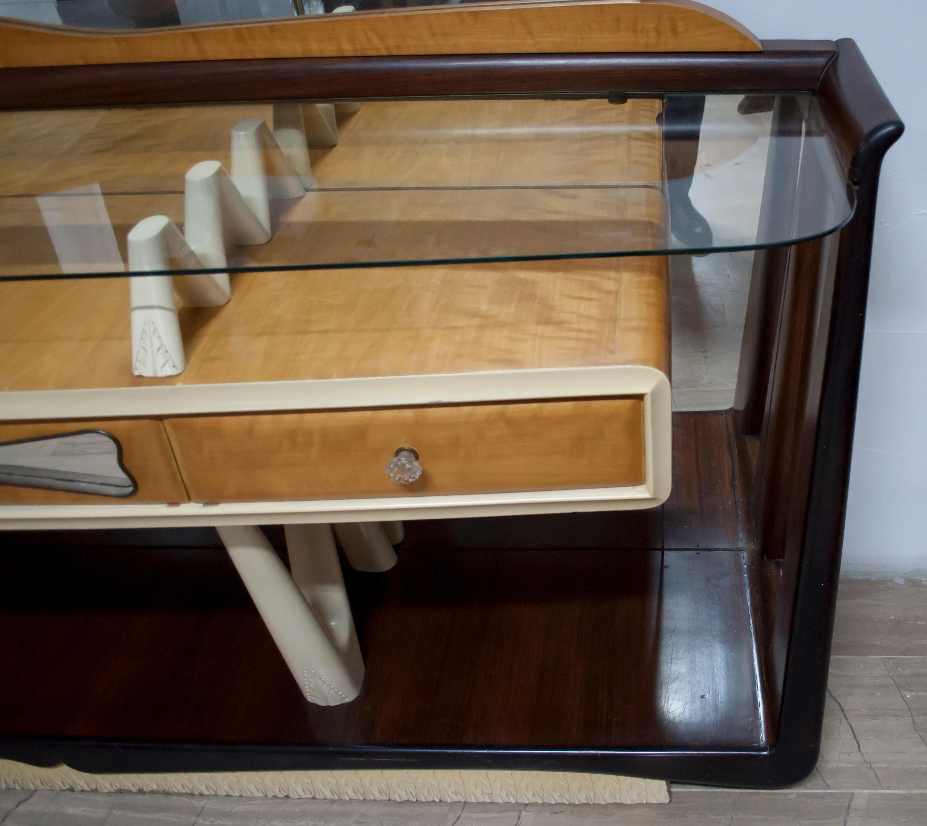 Mid-Century Modern After Osvaldo Borsani Midcentury Italian Sideboard Console Table, 1950s For Sale