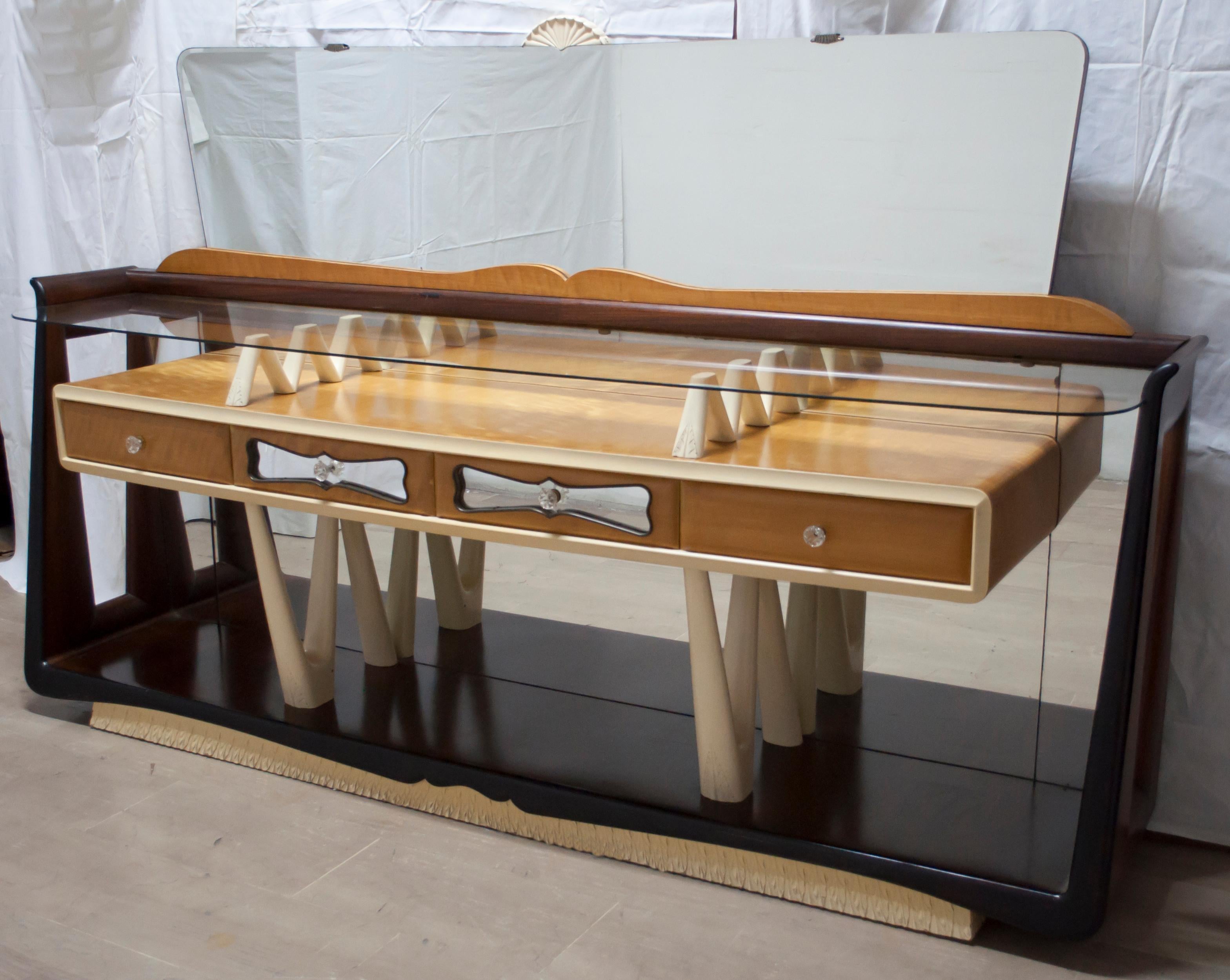 Mid-20th Century After Osvaldo Borsani Midcentury Italian Sideboard Console Table, 1950s For Sale