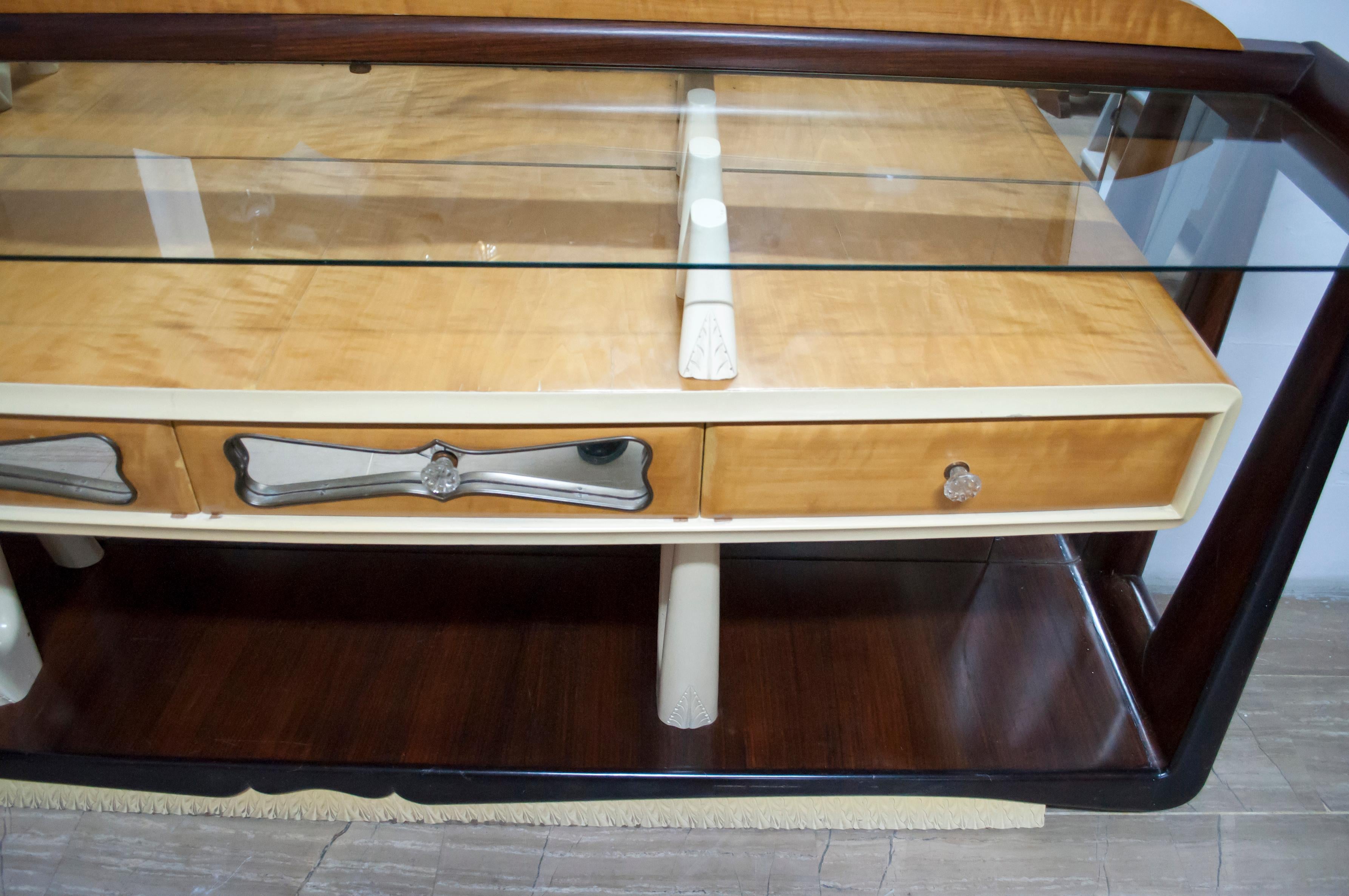Maple After Osvaldo Borsani Midcentury Italian Sideboard Console Table, 1950s For Sale