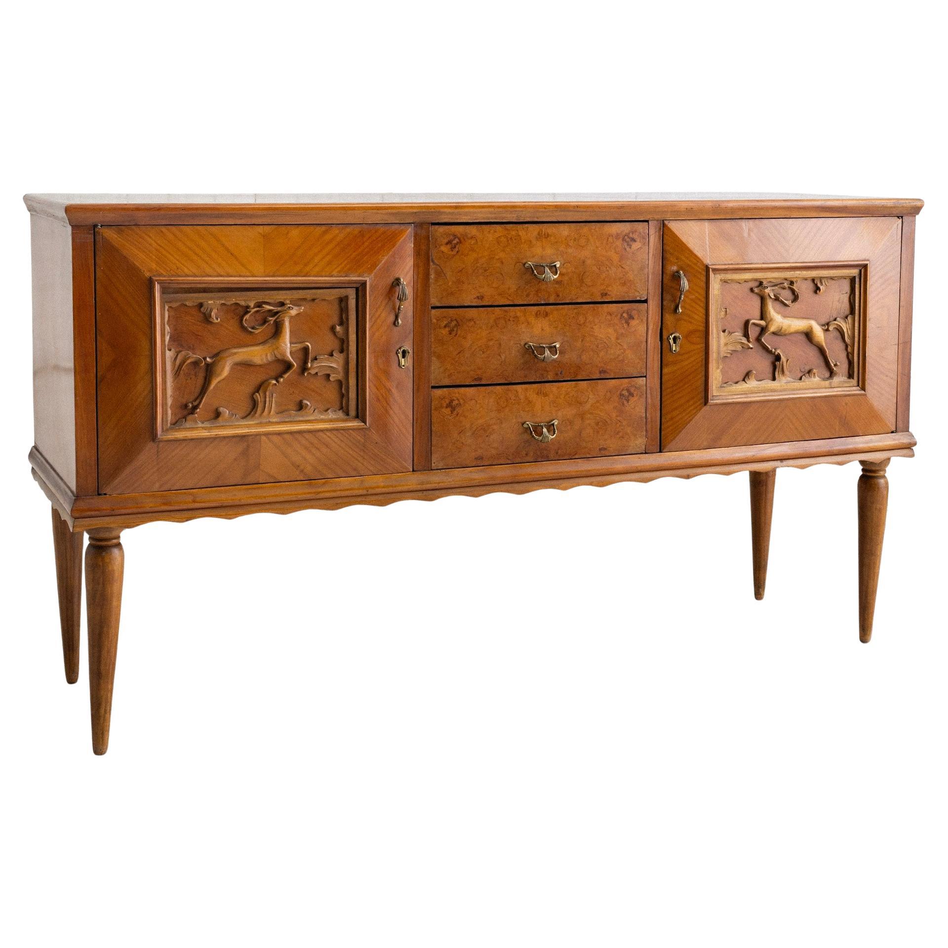Mid-Century Italian Sideboard in the Style of Pier Luigi Colli For Sale