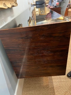 Mid-Century Italian Sideboard in Walnut with Chrome Base, c. 1970s