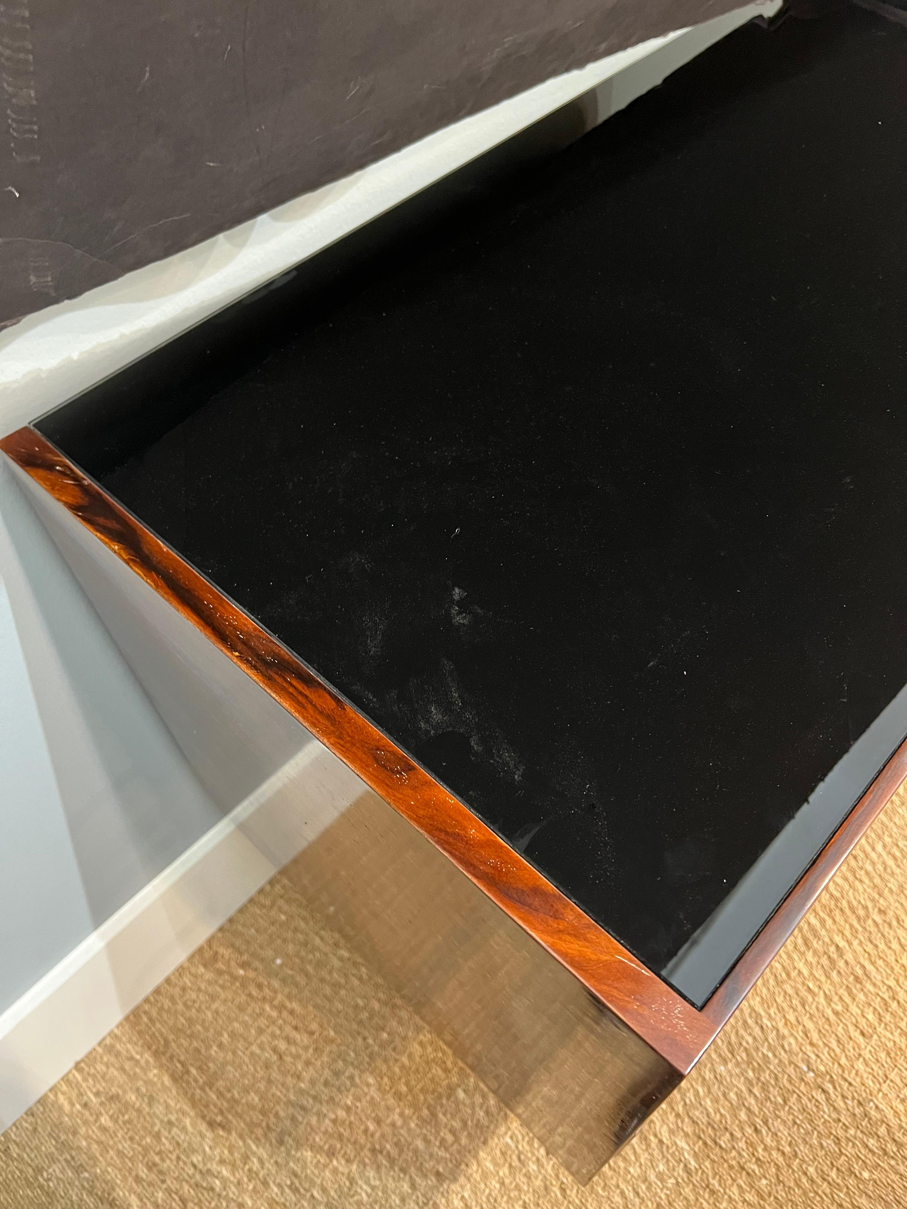 Mid-Century Modern Mid-Century Italian Sideboard in Walnut with Chrome Base, c. 1970s For Sale