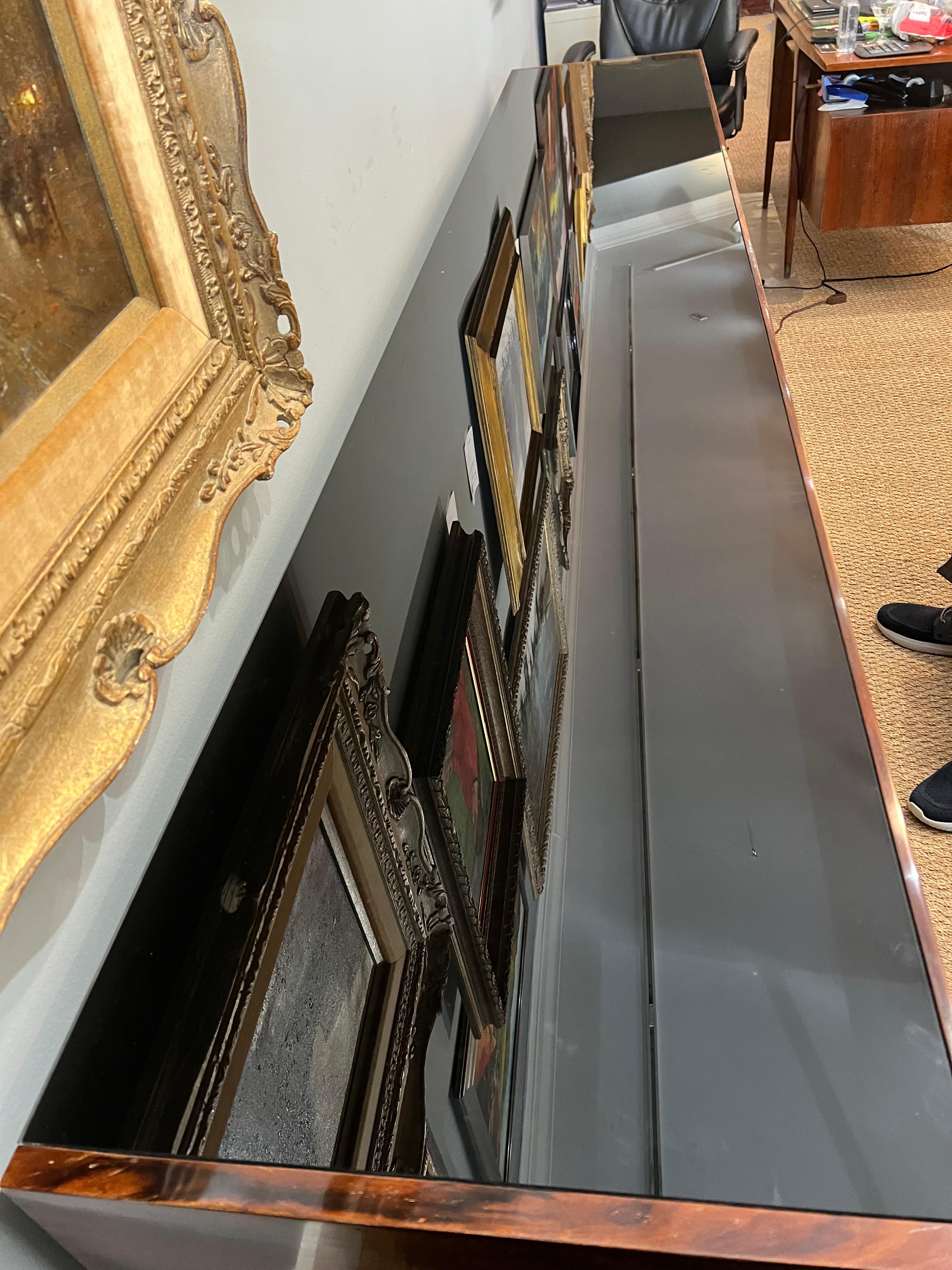 Mid-Century Italian Sideboard in Walnut with Chrome Base, c. 1970s In Good Condition For Sale In Houston, TX