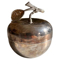 Mid-Century Italian Silver-Plated "Apple", lidded box