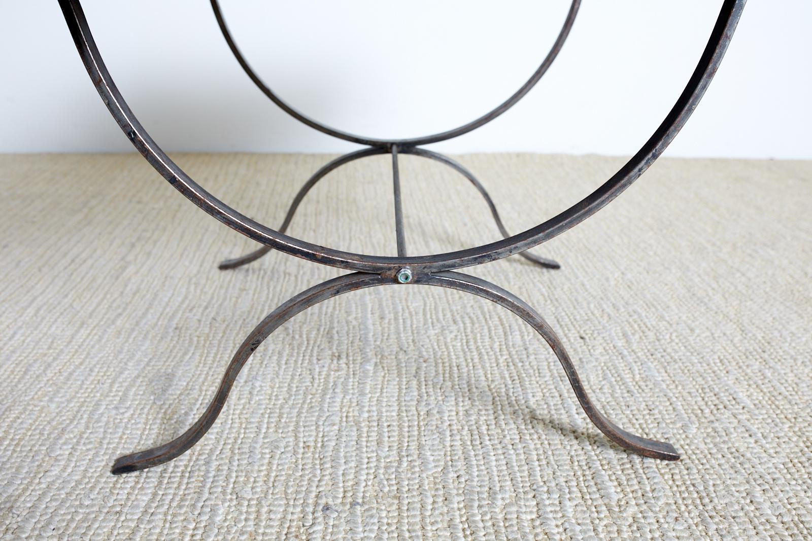 Midcentury Italian Silvered Metal Tole Tray Table 9