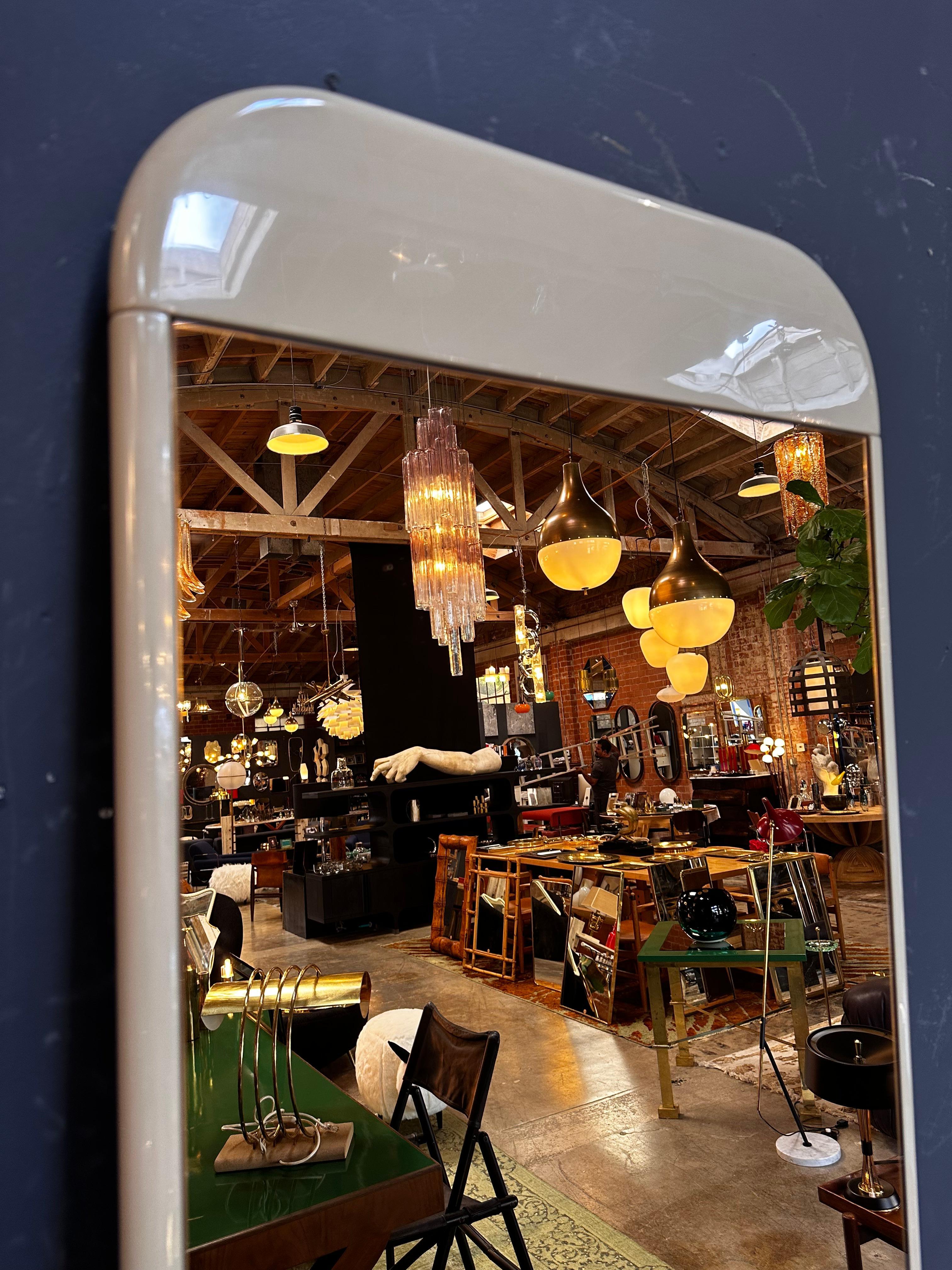 Late 20th Century Mid Century Italian Smoked Wall Mirror 1980s For Sale