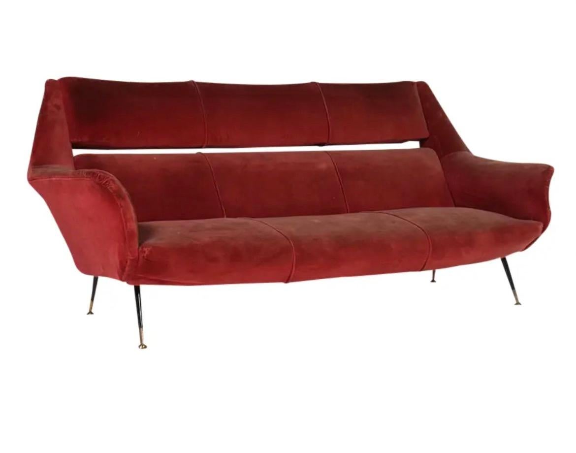 Unknown Mid Century Italian Sofa For Sale