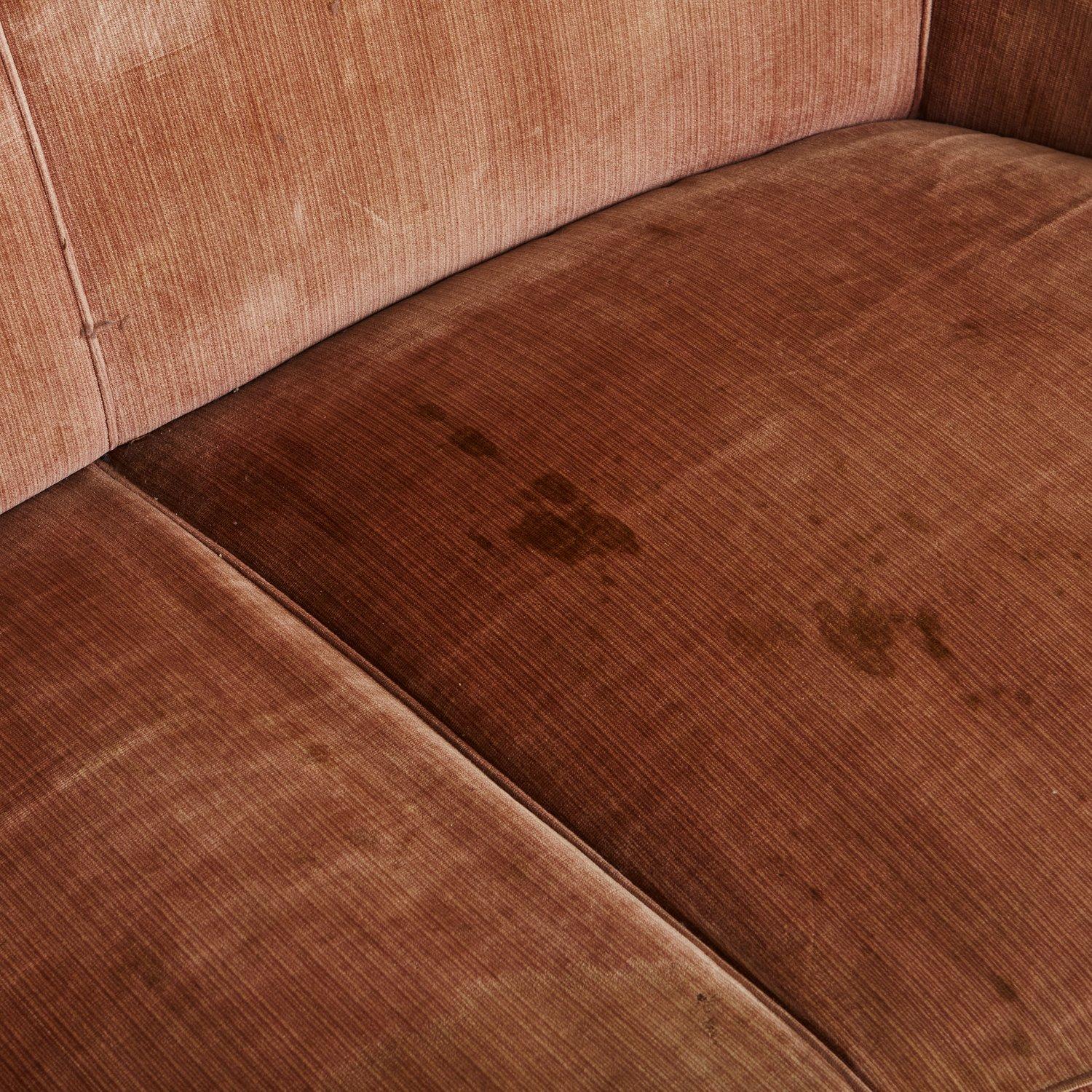 Mid-Century Italian Sofa in Original Pink Velvet Upholstery 1