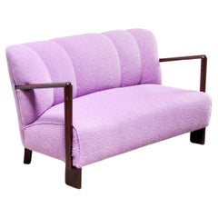 Mid-Century Italian Sofa in Purple Bouclé Wool, 1950s