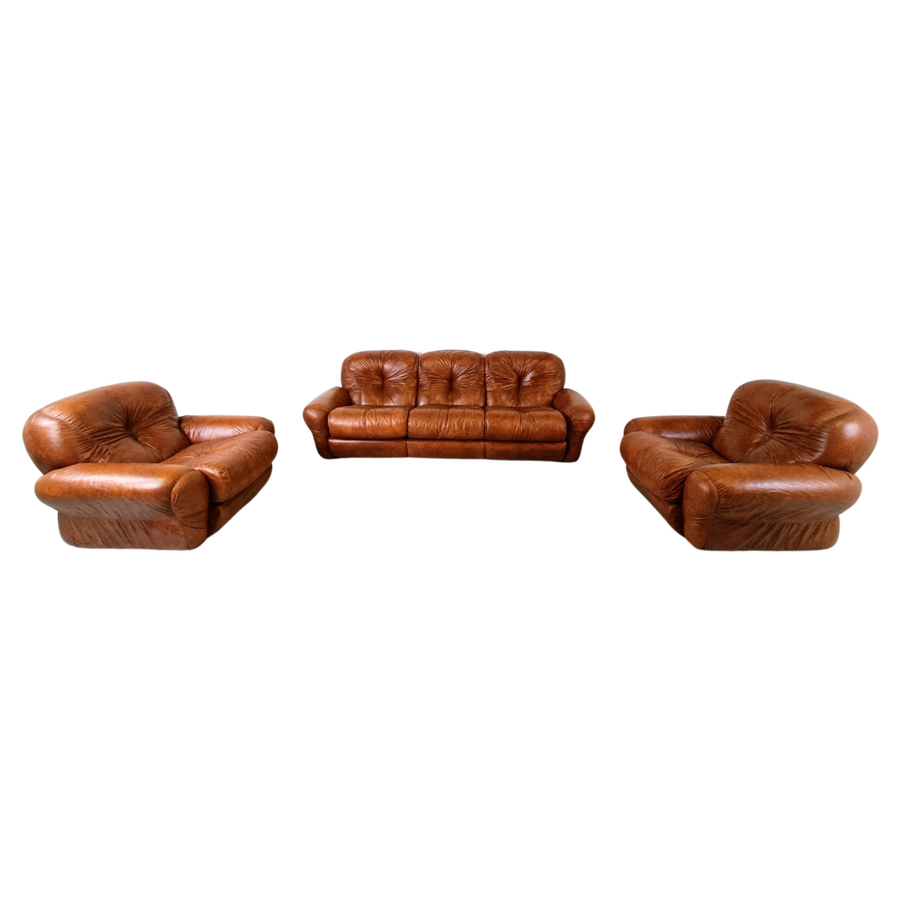 Mid century italian sofa set, 1970s For Sale