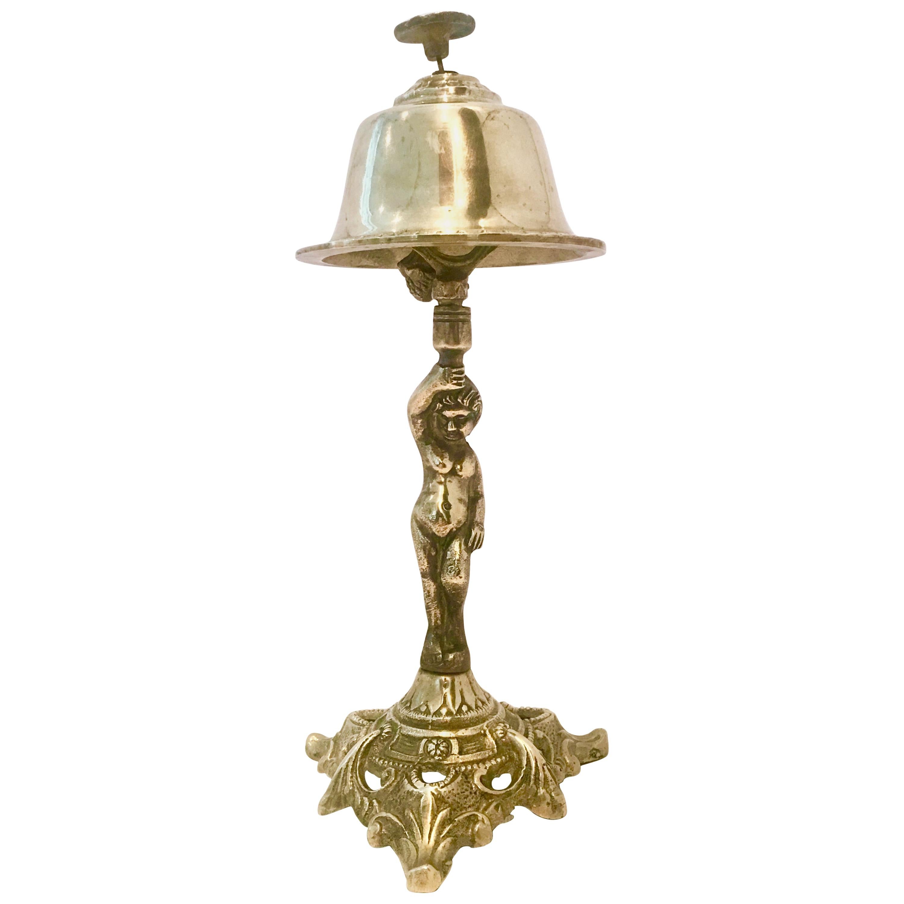 Mid-Century Italian Solid Brass Hotel Service Bell