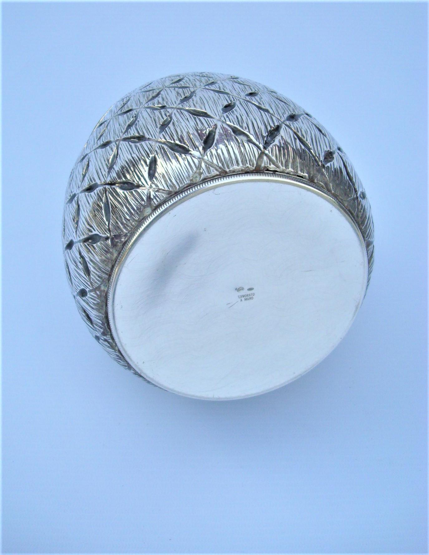Mid-Century Italian Solid Hand Made Silver Pineapple Ice Bucket, c.1950 6