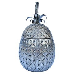 Mid-Century Italian Solid Hand Made Silver Pineapple Ice Bucket, c.1950