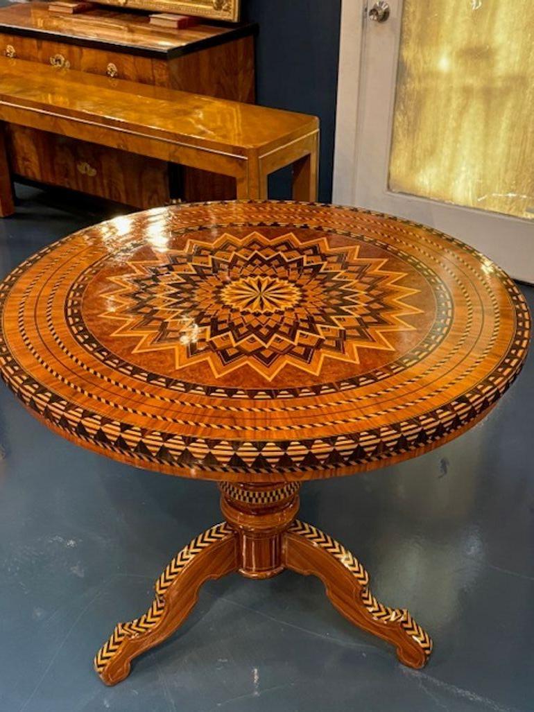 Inlay Mid Century Italian Sorrento Occasional Table For Sale