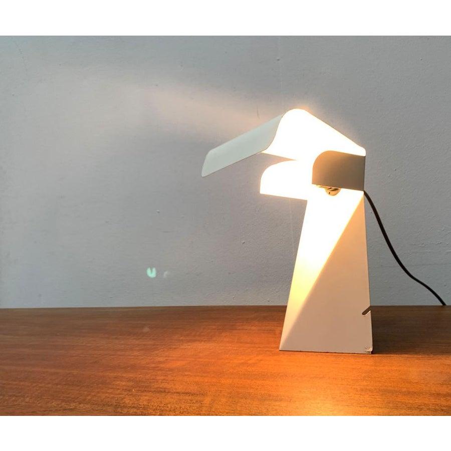 Mid-Century Italian Space Age Minimalist Tole Table Lamp by G. Grego, 1960s For Sale 5