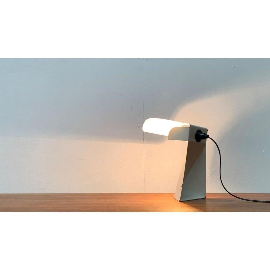 20th Century Mid-Century Italian Space Age Minimalist Tole Table Lamp by G. Grego, 1960s For Sale