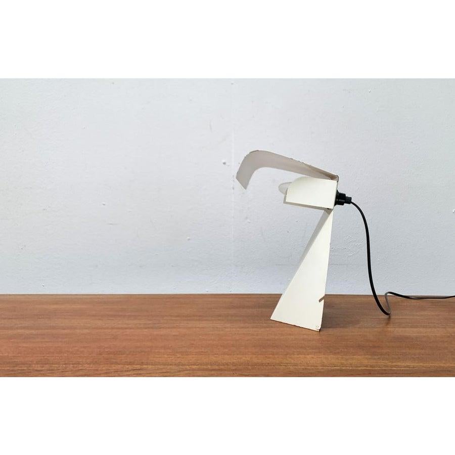 Mid-Century Italian Space Age Minimalist Tole Table Lamp by G. Grego, 1960s For Sale 2