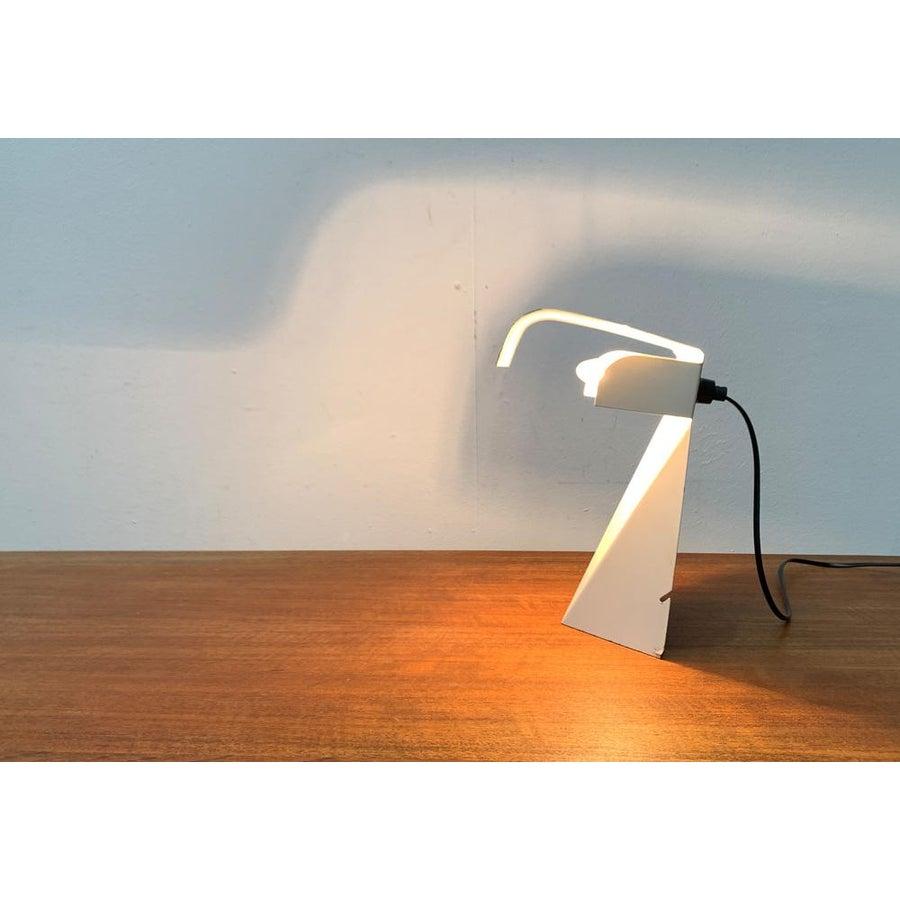 Mid-Century Italian Space Age Minimalist Tole Table Lamp by G. Grego, 1960s For Sale 3