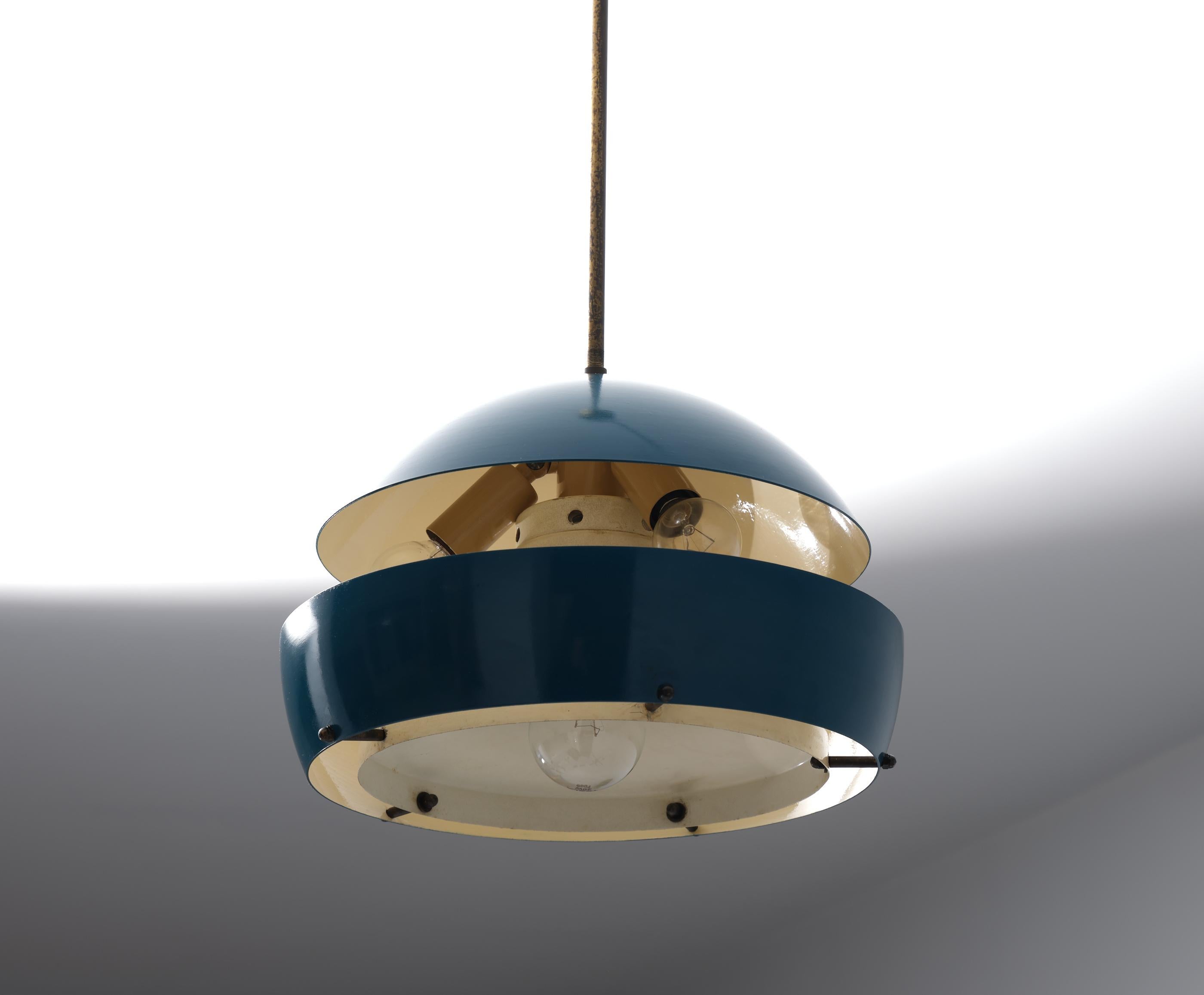 Mid-20th Century Mid-Century Italian Spherical Pendant Lamp, 1950s For Sale