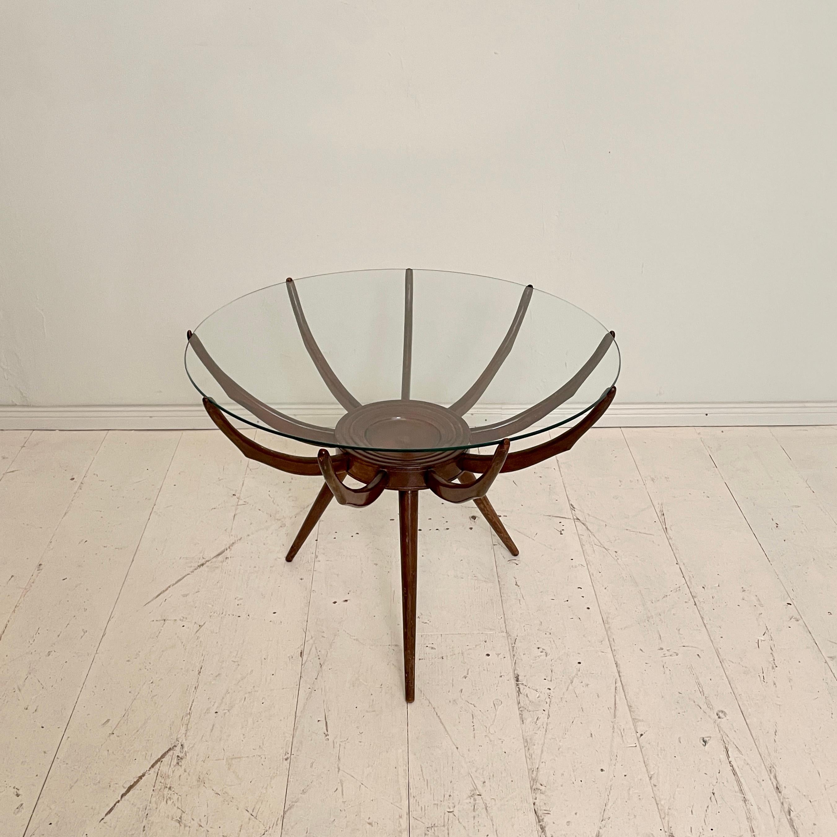 Mid-Century Modern Table basse italienne du milieu du siècle dernier à pieds araignées par Carlo de Carli, vers 1950 en vente