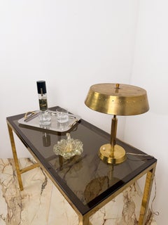 Mid-Century Italian Stainless Steel Tray with Gilt Nautical Knot Handles, 1970s